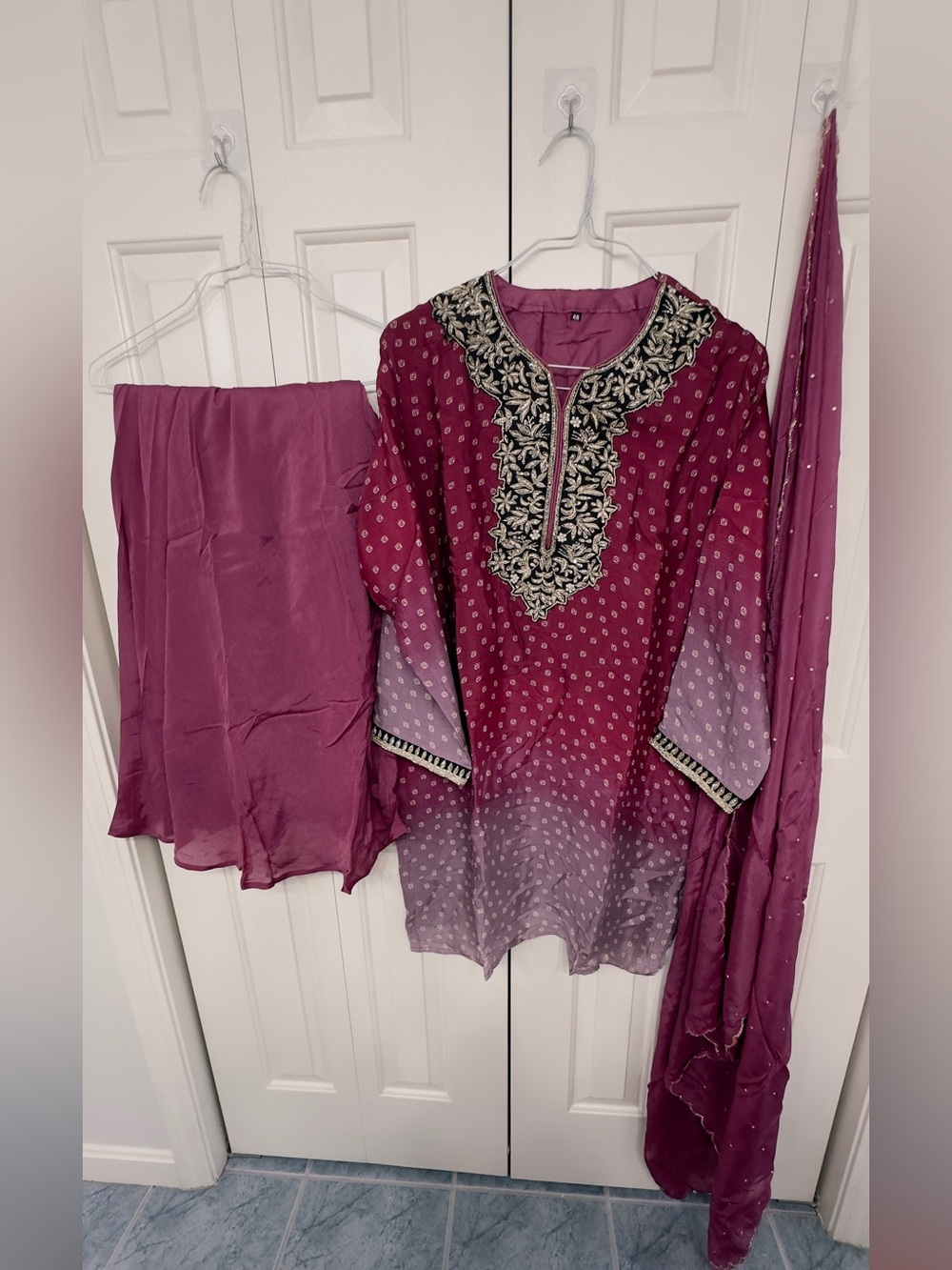 Hot deal‼️Magenta and Lavender Sharara Kameez set in chiffon size 24”